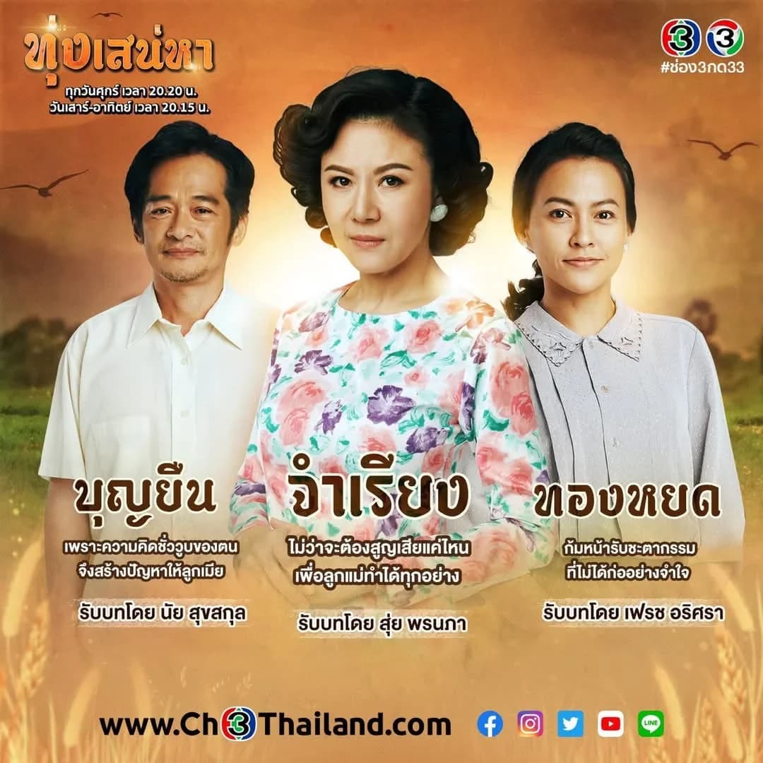 โปสเตอร์ละคร ทุ่งเสน่หา ใช้เป็นพื้นหลัง
