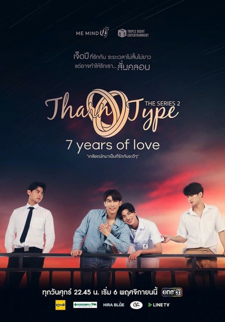 โปสเตอร์ละคร TharnType the Series SS2 (7 Years of Love) ใช้เป็นพื้นหลัง