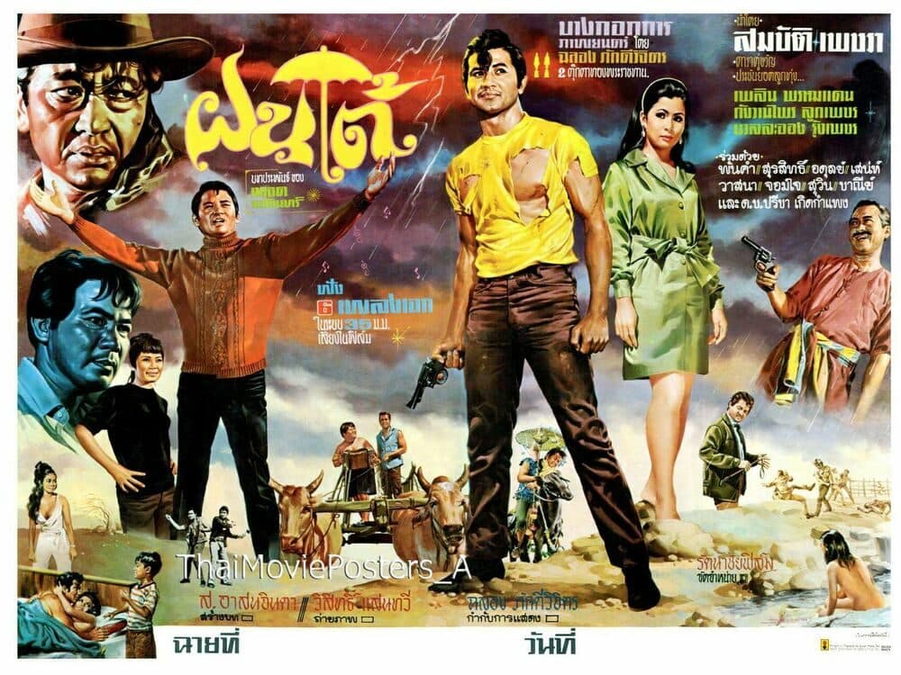 โปสเตอร์ภาพยนตร์ ฝนใต้ ใช้เป็นพื้นหลัง