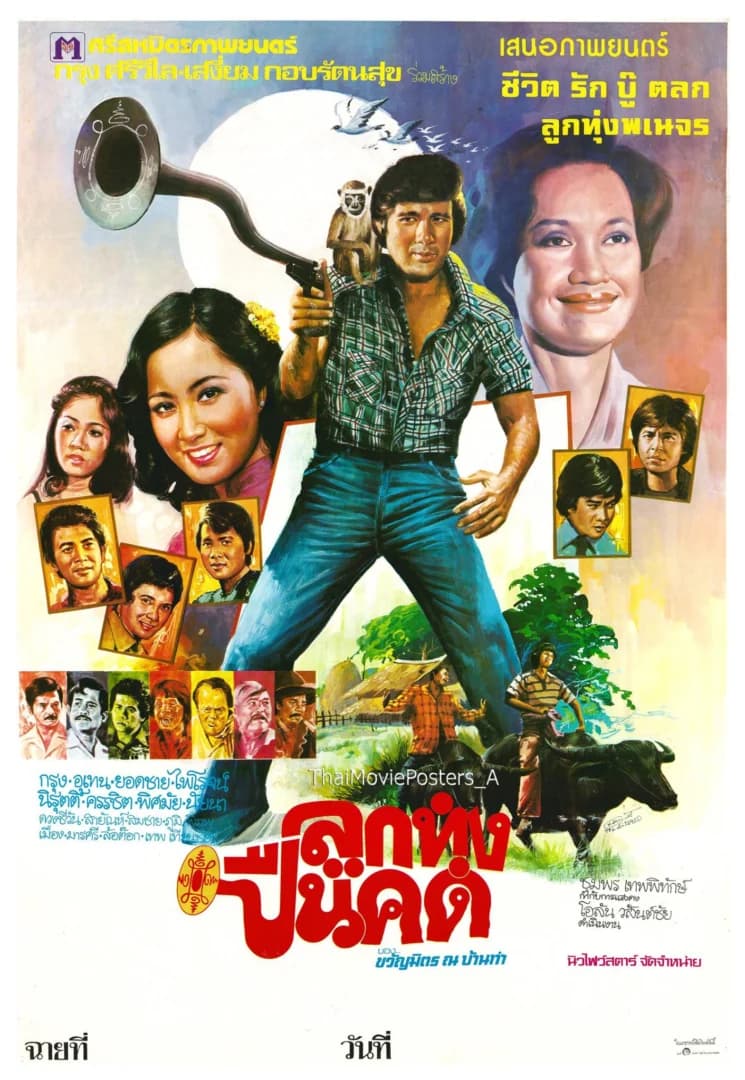โปสเตอร์ภาพยนตร์ ลูกทุ่งปืนคด ใช้เป็นพื้นหลัง