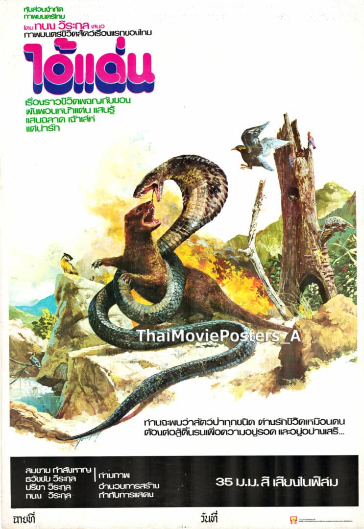 โปสเตอร์ภาพยนตร์ ไอ้แด่น ใช้เป็นพื้นหลัง